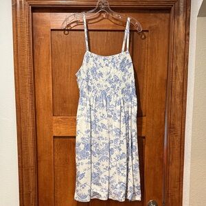 Universal Thread Cream Sundress with Blue Floral Print